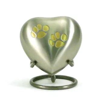 Hart dieren urn Pewter inclusief standaard