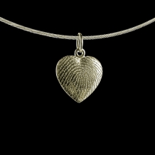 Hart hanger in 14k geelgoud met vingerafdruk