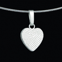 Hart hanger in zilver met vingerafdruk