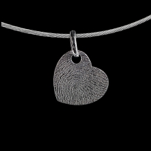 Hart hanger in zilver met vingerafdruk