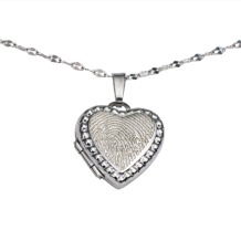 Foto medaillon Hart in zilver 14mm met vingerafdruk