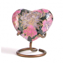 Hart urn Elite Floral Blush met bloemen + standaard