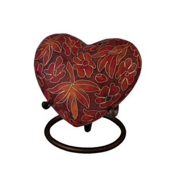 Hart urn Etienne Autumn Leaves + standaard
