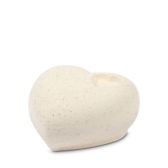 Hart urn in beige keramiek