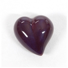 Hart mini urn van keramiek: Aubergine