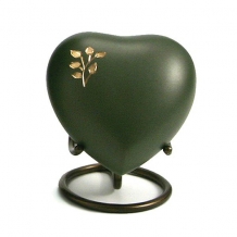 Hart urn Area Tree of Life in bronskleur + standaard