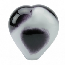 Glasreliek Hart Black/White Opaque