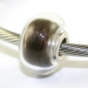 Holle glasbedel voor haarlok: Transparant