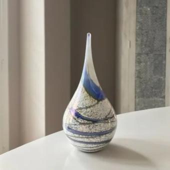 Druppel urn Indigo met lijnenspel