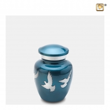 Flying Doves mini urn in blauw K572