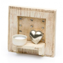 Altaar met waxine en Hart mini urn (line)