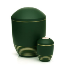 Keramiek urn Wave Jade Gold met goudkleurige cirkels