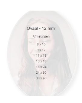 formaten kristalfoto Ovaal 12mm