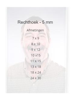formaten kristalfoto Rechthoek 5mm