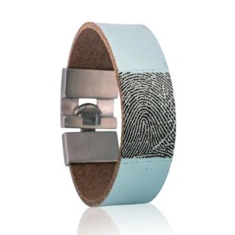 lederen armband L090-728 aqua