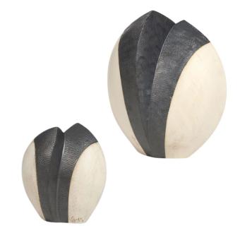 Art urn Lotus van keramiek: Black-White (250/3500ml)