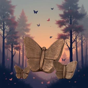 Mariposa vlinder urnen in bronskleur