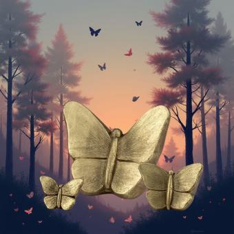 Mariposa vlinder urnen in goudkleur