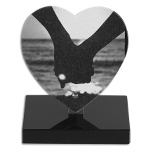 gedenk Hart 15x15cm met laserfoto kompleet