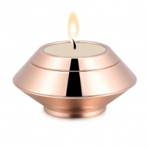 waxine urn in edelstaal - goud-rosékleur