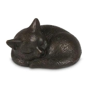 Urn in Brons: Slapende Poes (250ml)
