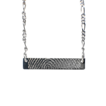 Plaathanger in zilver 28mm met vingerafdruk en collier