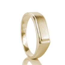 Desing ring in geelgoud 6.5mm met gesloten askamer