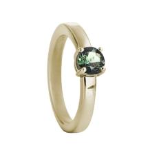 Smalle as ring in geelgoud met 6mm Toermalijn