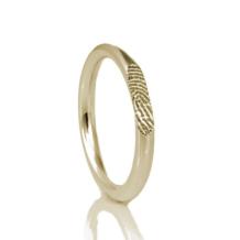 Klassieke ronde ring in 14k geelgoud met vingerafdruk