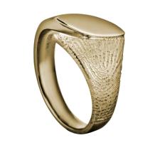 Design ring in geelgoud + vingerafdruk
