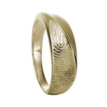 Ring in 14k geelgoud + vingerafdruk