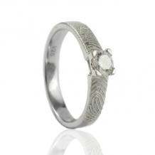 Ring met vingerafdruk 4mm en ronde zirkonia
