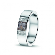 SeeYou Heren ring in edelstaal met zirkonia