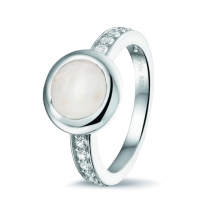 SeeYou ring in zilver met ronde askamer + zirkonia