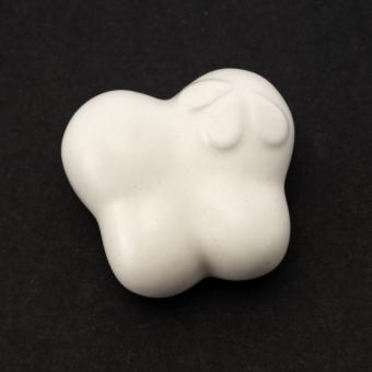 Knuffelsteen urn Vlinder in wit keramiek (10ml)