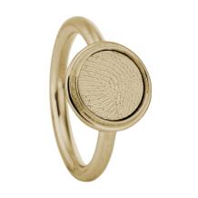 Ronde ring in geelgoud + vingerafdruk