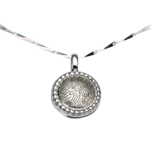 Foto medaillon in zilver 14mm met vingerafdruk