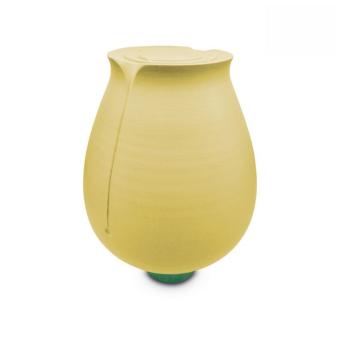 Roos urn op voetje in Geel keramiek (6000ml)