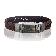 lederen armband L087-302 donkerbruin