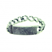 Schakelarmband edelstaal met vingerafdruk op slot 15x50mm