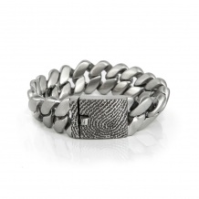 Schakelarmband edelstaal met vingerafdruk op slot 22x29mm