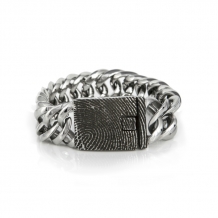 Schakelarmband edelstaal met vingerafdruk op slot 26x35mm