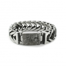 Schakelarmband edelstaal met vingerafdruk op slot 25x18mm