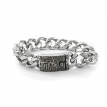 Schakelarmband edelstaal met vingerafdruk op slot 28x16mm