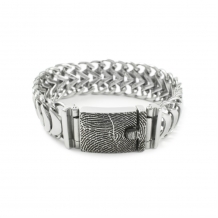 Schakelarmband edelstaal met vingerafdruk op slot 28x20mm