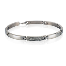 Massieve schakelarmband met vingerafdruk