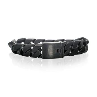 Schakelarmband gezwart edelstaal