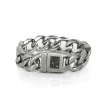 Schakelarmband edelstaal met Open askamer | Breed 17mm