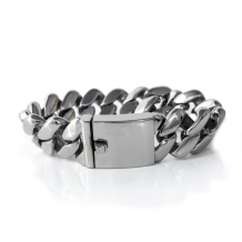 Schakelarmband edelstaal met Schroefdopje | Breed 22mm