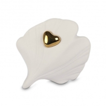 Schelp mini-urn met hartje in goudkleur (60ml)